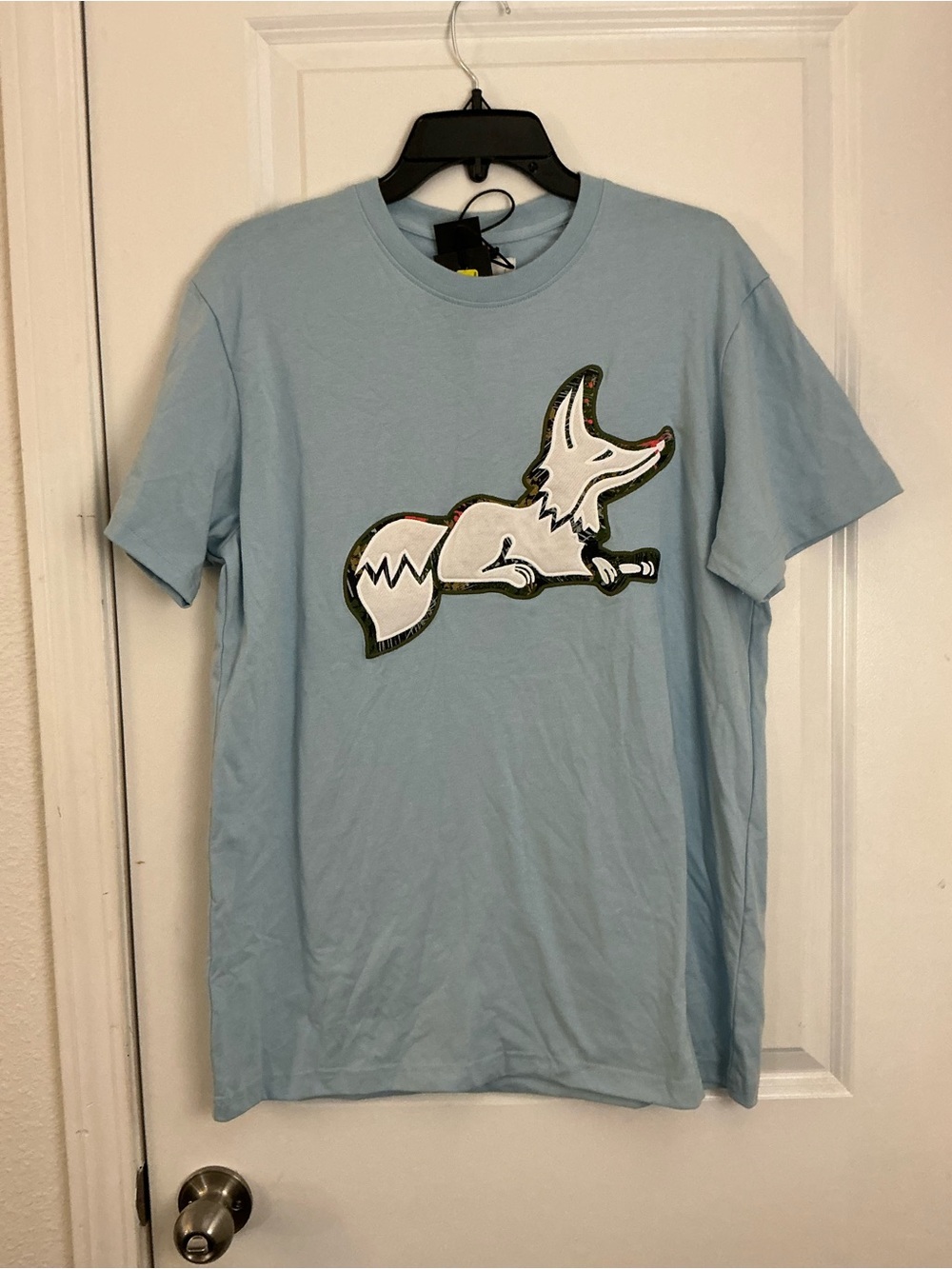 AKOO Evolution Light Blue Chenille Snobby Fox Graphic Tee T-Shirt Mens Size M NW - Picture 2 of 5